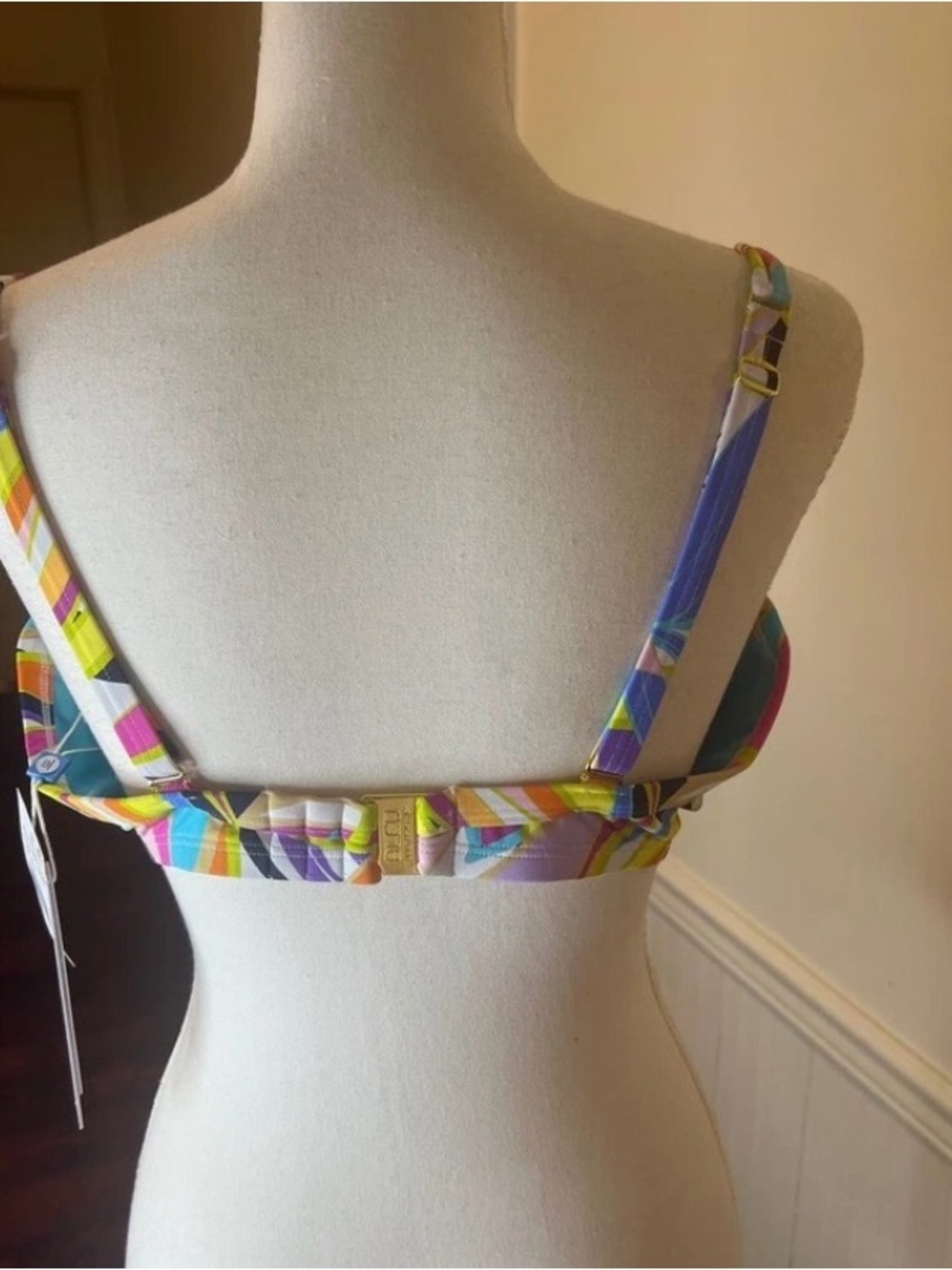 Bleu Rod Beattie Multicolor Swirl Bikini Top - Bright Blue, Purple, Pink, Orange - Picture 4 of 6